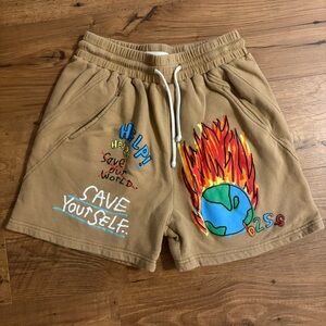 B2ss by Gino Graphic Tan Athletic Shorts